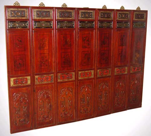 Set of 7 Fujin Chinese Antique Panels