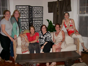 Ellen Geffen, Kim Wray, Shannon Hamed, Chemmine Taylor-Smith, yours truly and our hostess Carol Gregg.